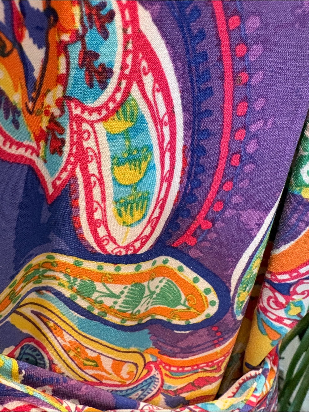 Lauren Ralph Lauren Sleeveless Paisley Wrap Midi Dress in Orange, Purple & Pink - Picture 2 of 3